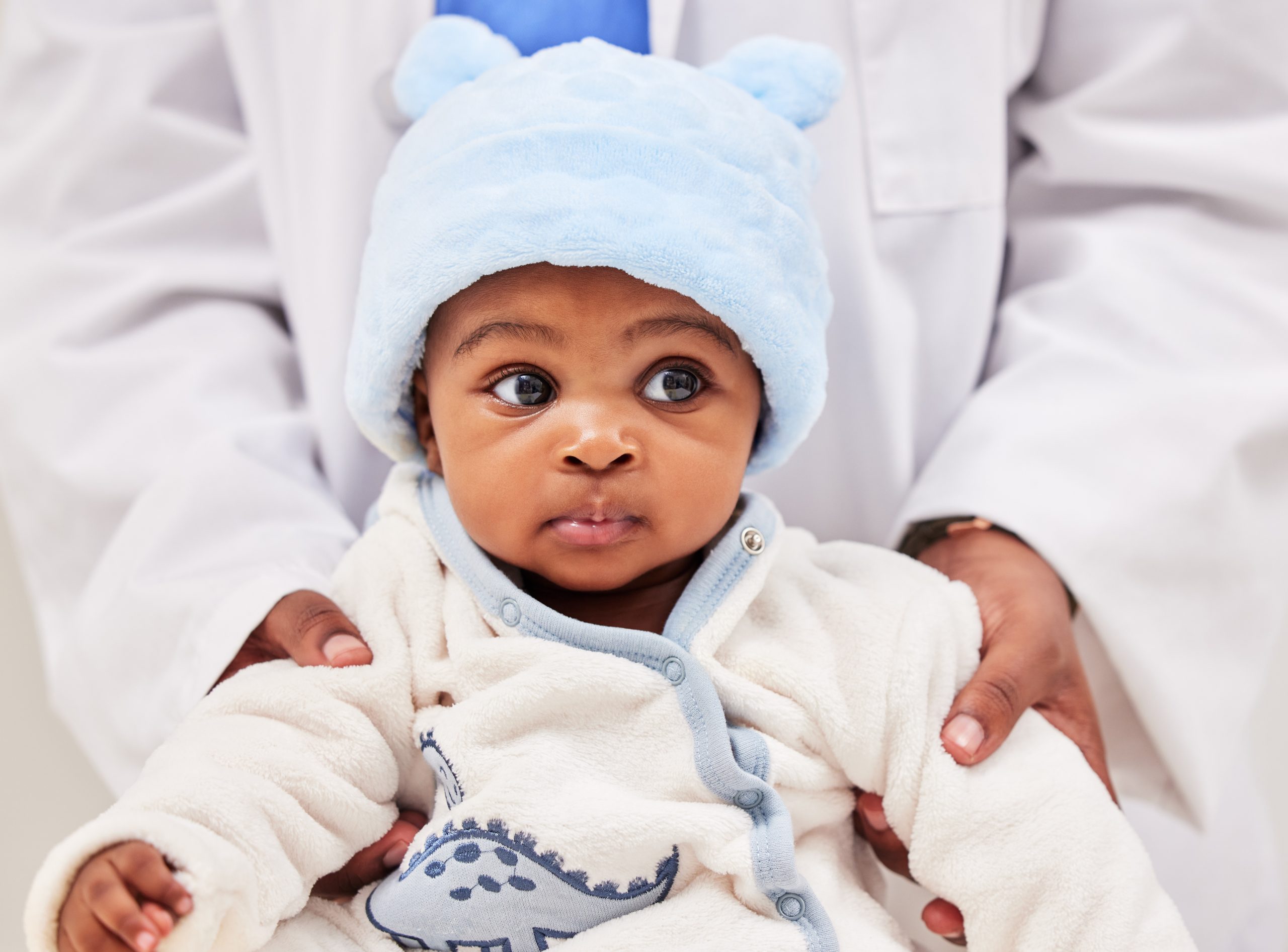 Shot of a little baby at a checkup with a doctor at a clinic.